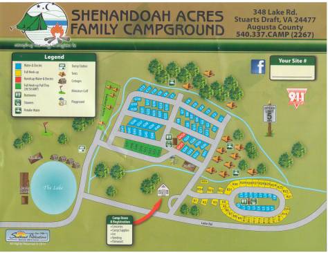 Shenandoah Acres Family Campground Map